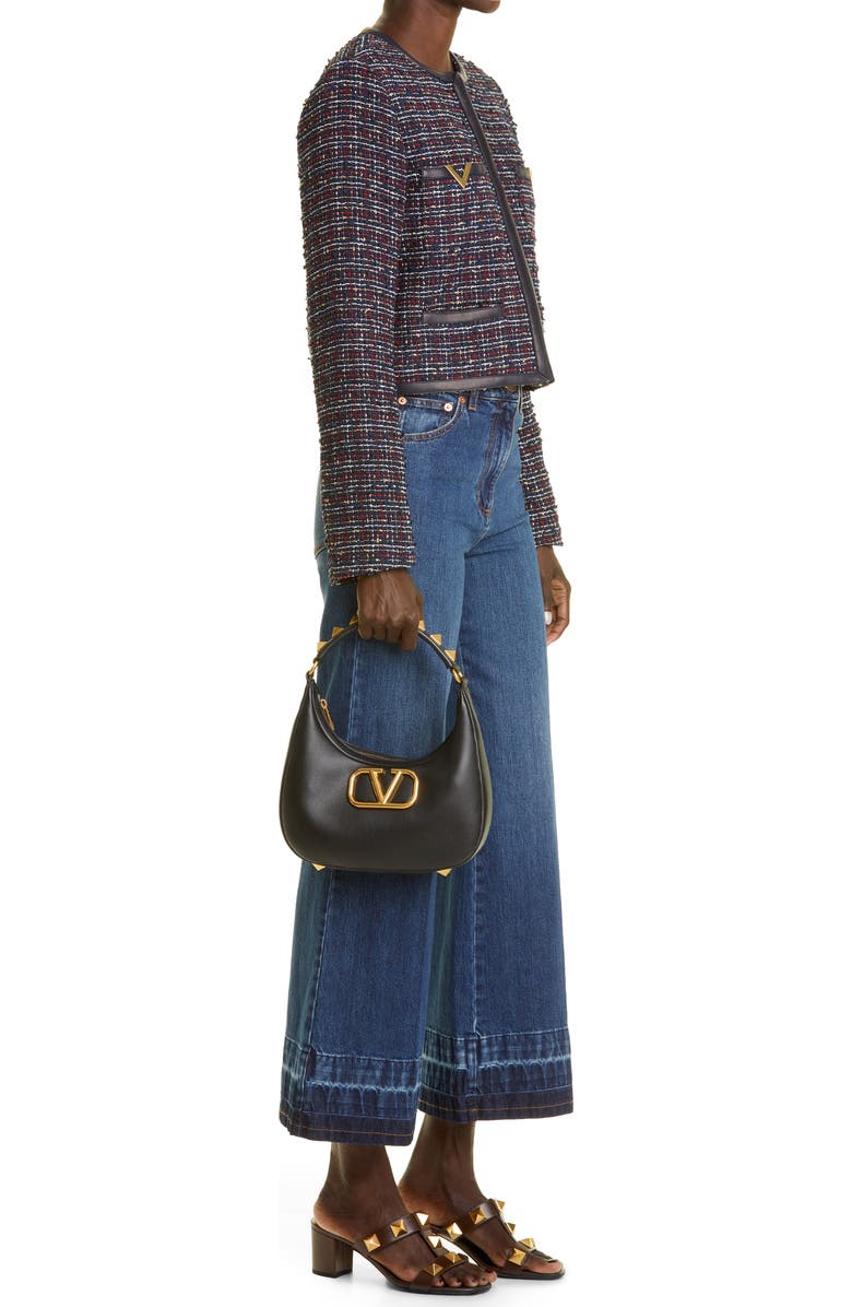 Valentino Garavani Small Stud Sign VLOGO Leather Hobo Bag, Alternate, color,