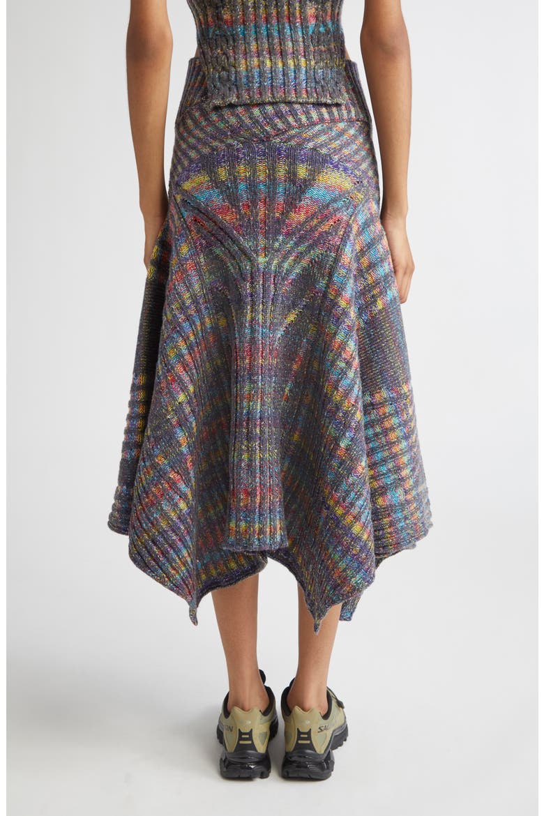 Warrior Crossover Rib Wool Sweater Skirt, Alternate, color, GREY/ RAINBOW