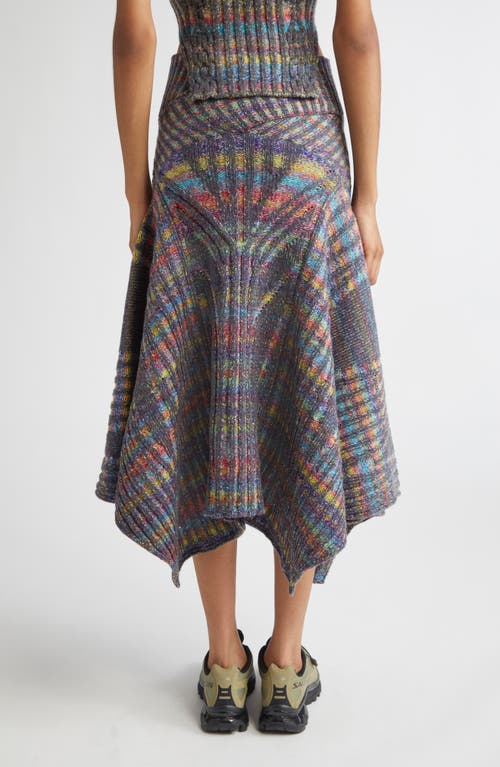 Paolina Russo Warrior Crossover Rib Wool Sweater Skirt In Gray