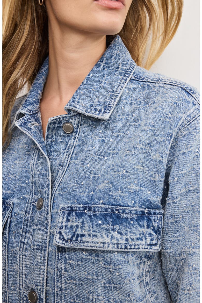Crystal Denim Jacket, Alternate, color, INDIGO1070