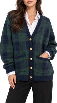 Love By Design Checkmate Plaid Oversized Cardigan