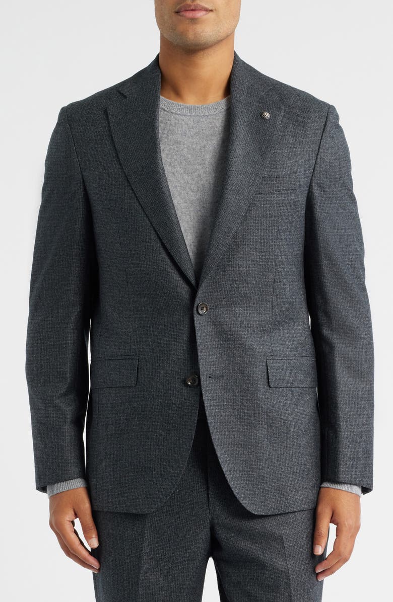 Jack Victor Montana Charcoal Grey Screen Weave Super 110s Wool Suit, Alternate, color, Charcoal