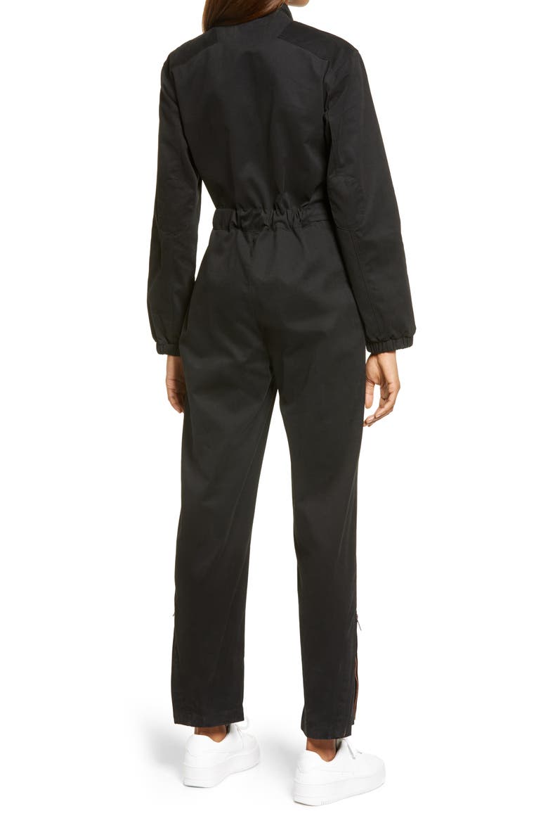 Bessie Cotton Jumpsuit, Alternate, color, BLACK