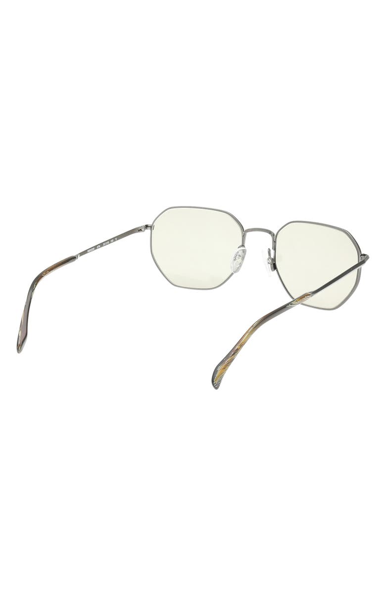 rag & bone 53mm Geometric Sunglasses, Alternate, color, Gunmetal / Green Horn / Olive