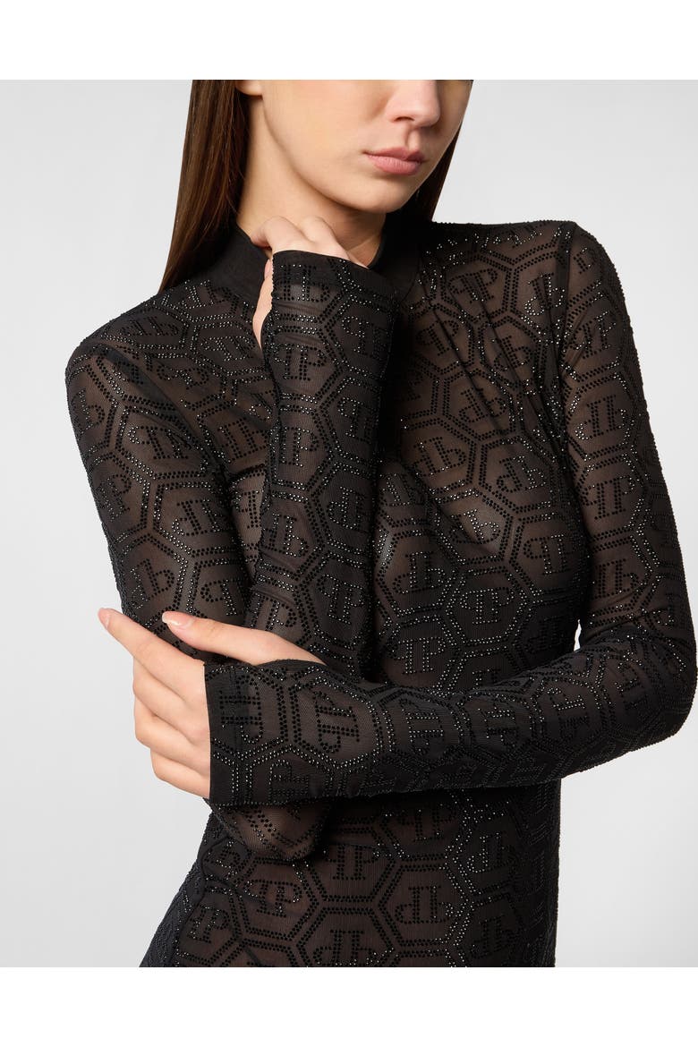Short Dress Monogram Women, Alternate, color, black