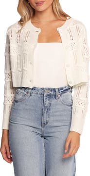 Petal & Pup Aidy Pointelle Crop Cardigan