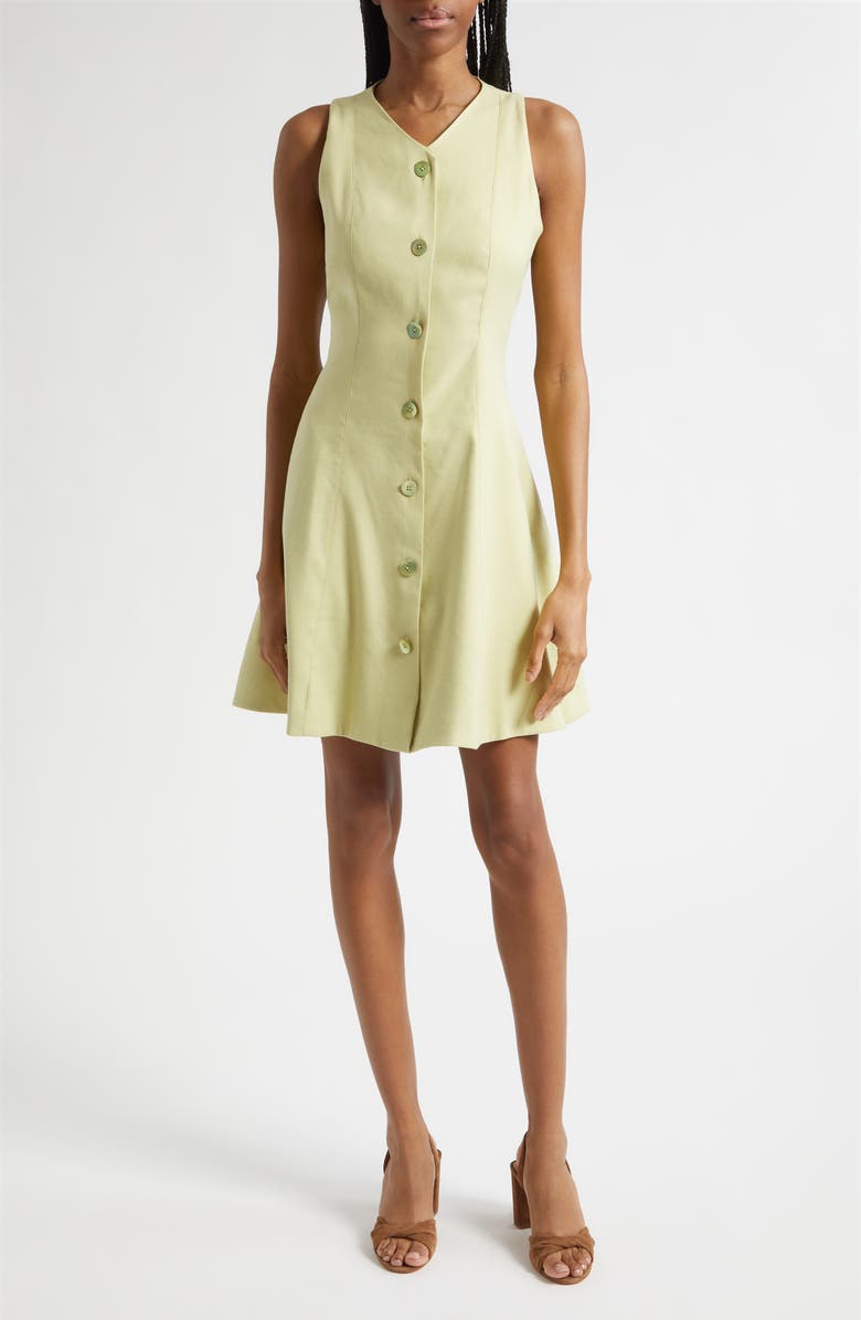 Veronica Beard Steiner Linen Blend Fit & Flare Dress, Main, color, Pistachio