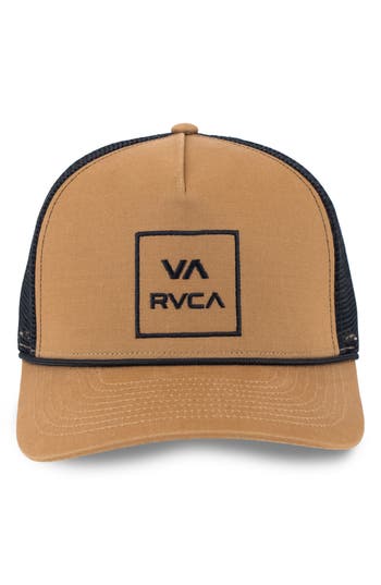 Rvca Aoki Adjustable Trucker Hat In Brown