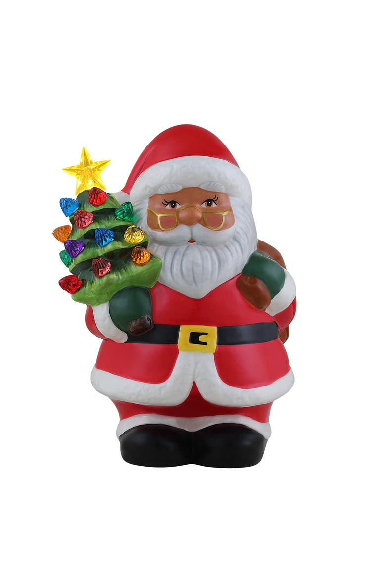 9 in. Nostalgic Ceramic Figure - Black Santa, Main, color, Multicolor