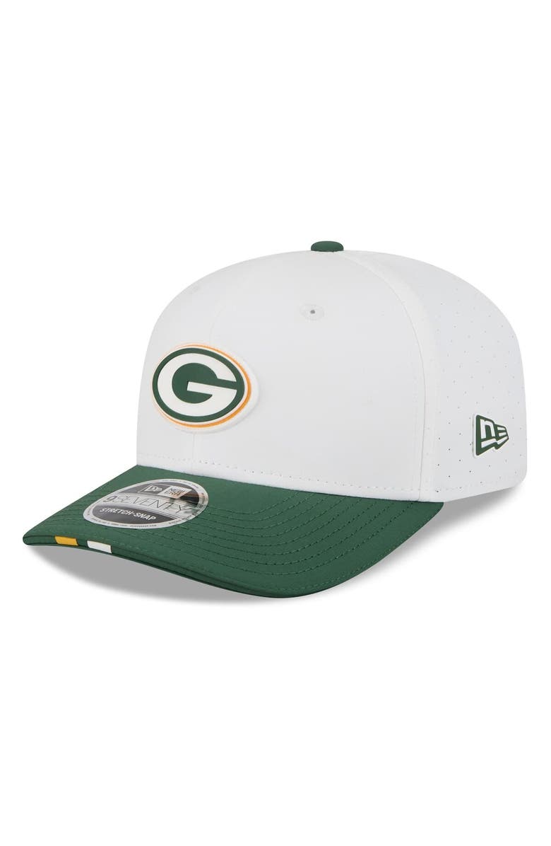 New Era Men's New Era White/Green Green Bay Packers 2025 NFL Training Camp 9SEVENTY Adjustable Hat, Main, color, White