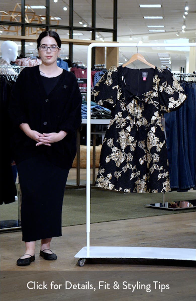 Metallic Floral Jacquard Dress, sales video thumbnail