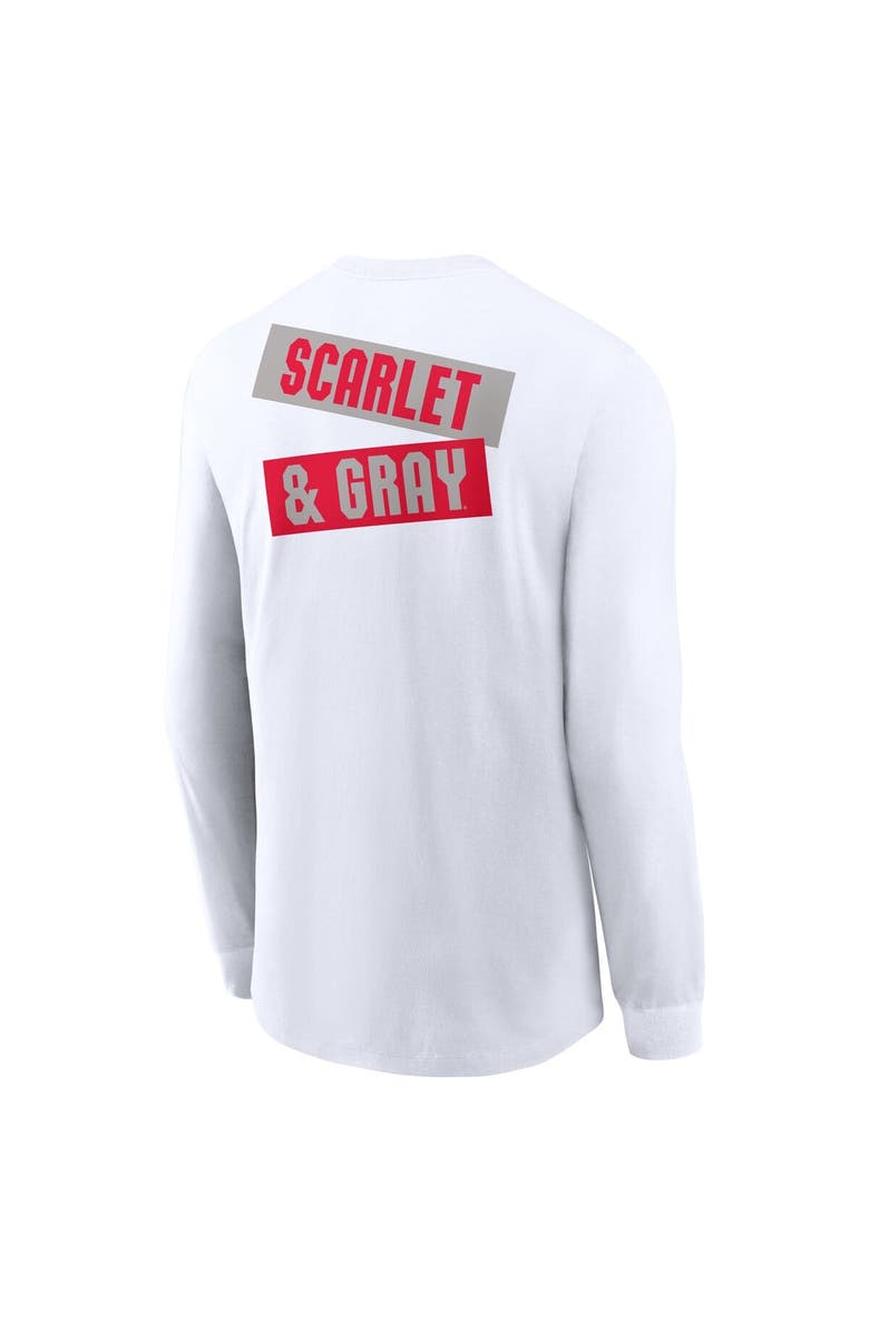 Nike Men's Nike White Ohio State Buckeyes Two-Hit Classic Location Long Sleeve T-Shirt, Alternate, color, White