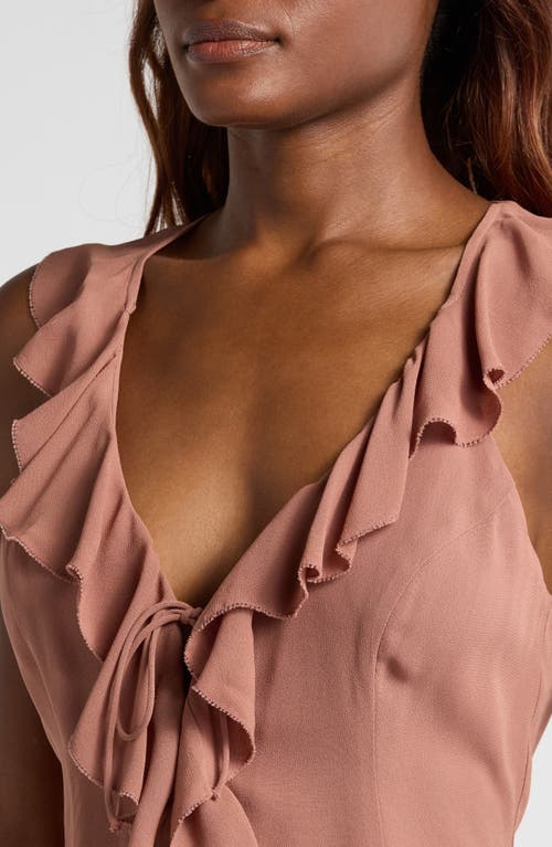 Reformation Paulette Ruffle Tie Front Tank In Orange