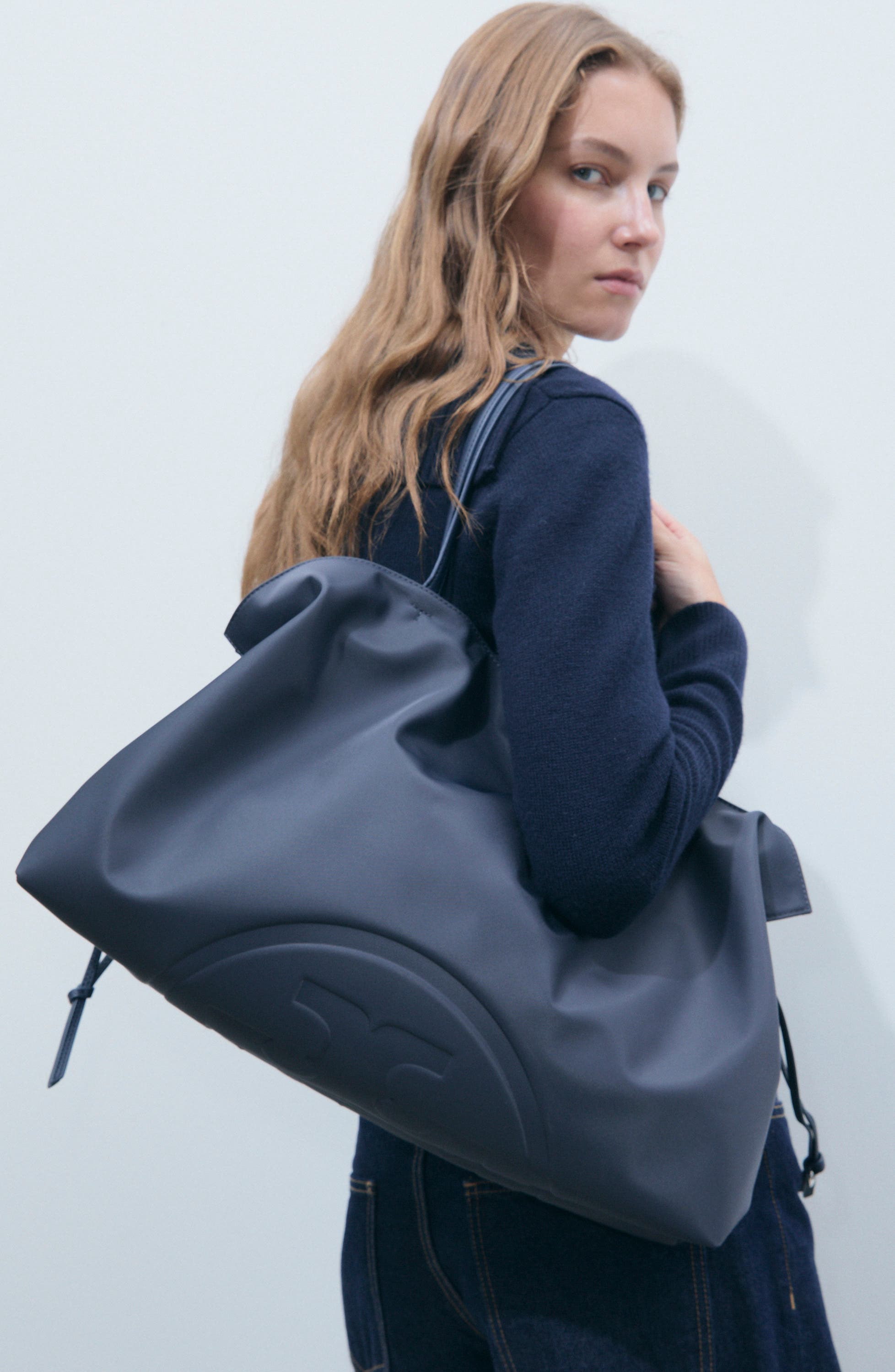 Ella Nylon Drawstring Tote, Alternate, color, NEW NAVY