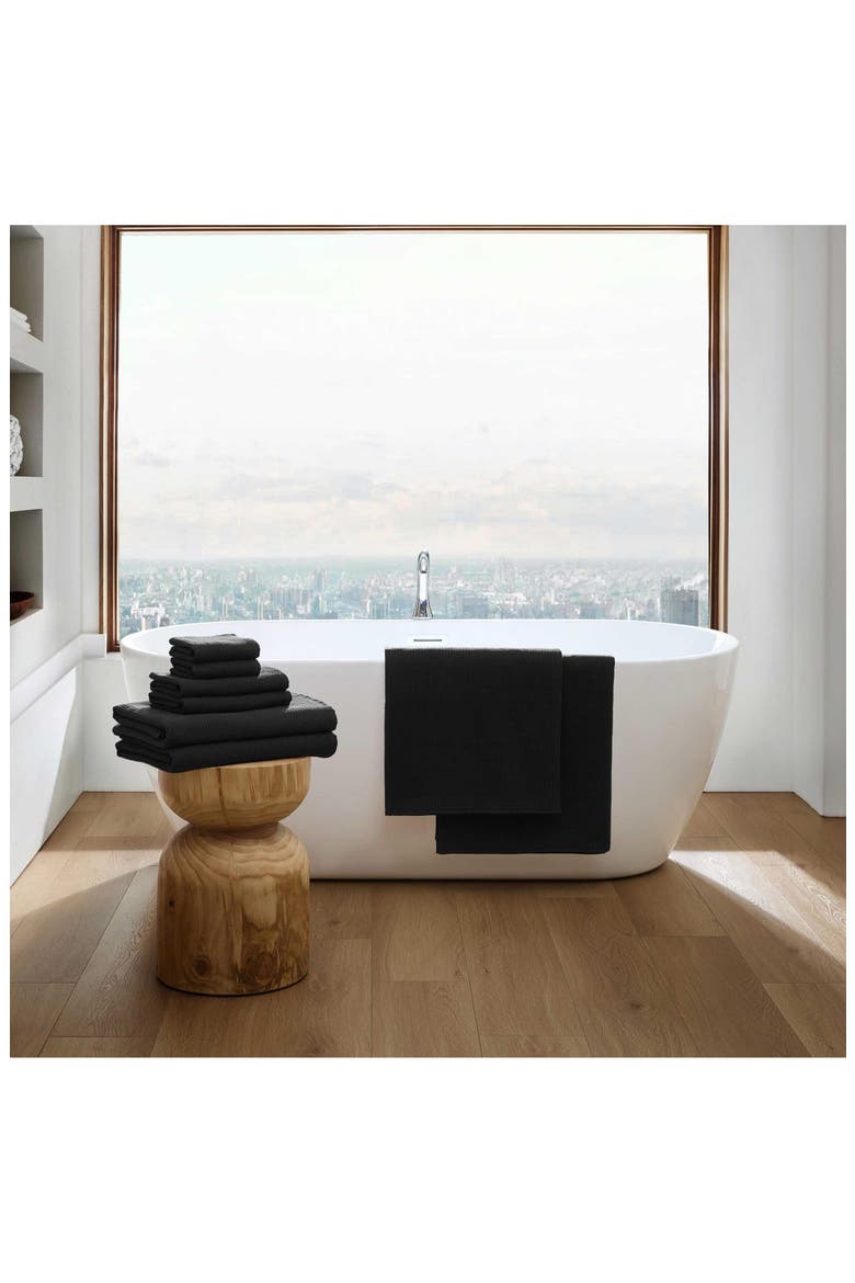 Eternity 6-Piece Towel Set, Alternate, color, BLACK