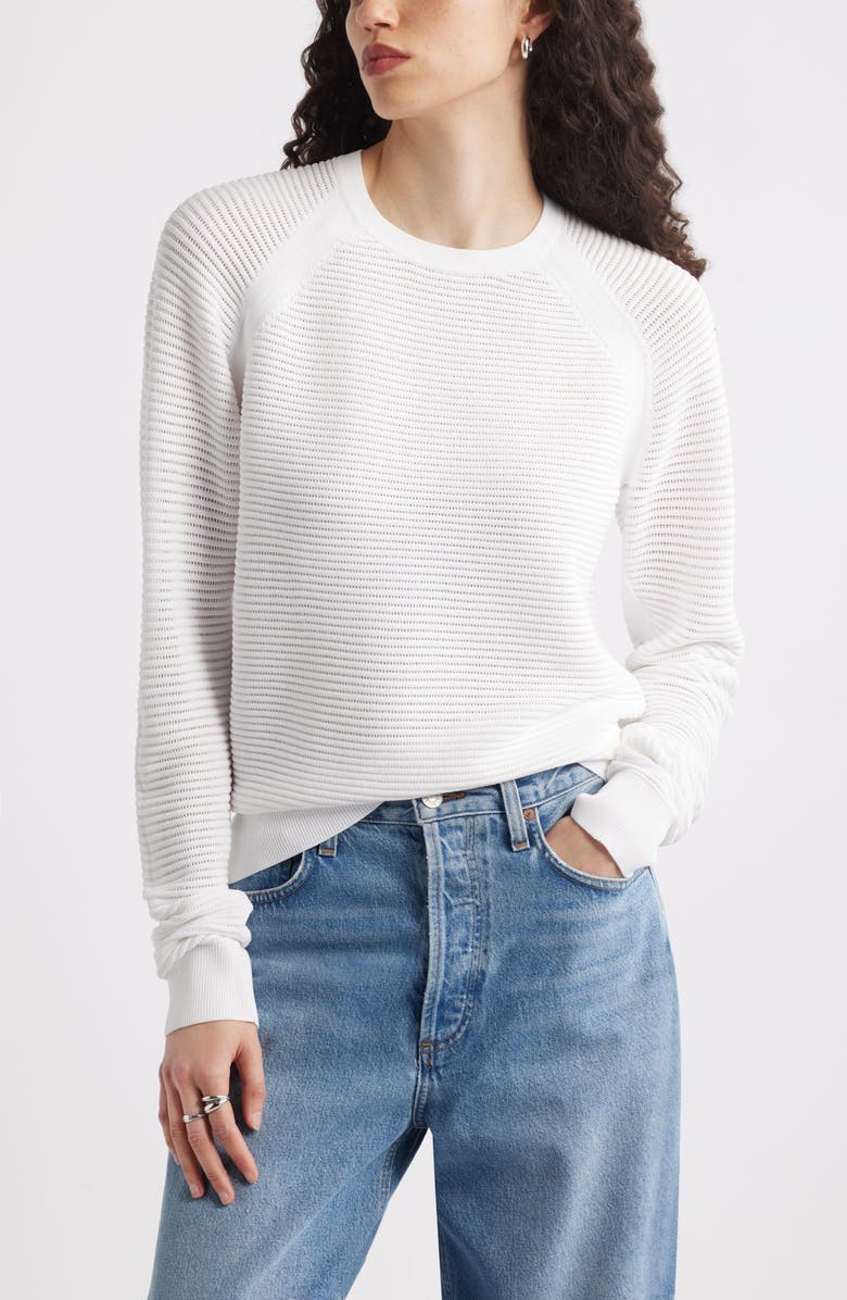 Nordstrom Textured Stitch Sweater, Main, color, White