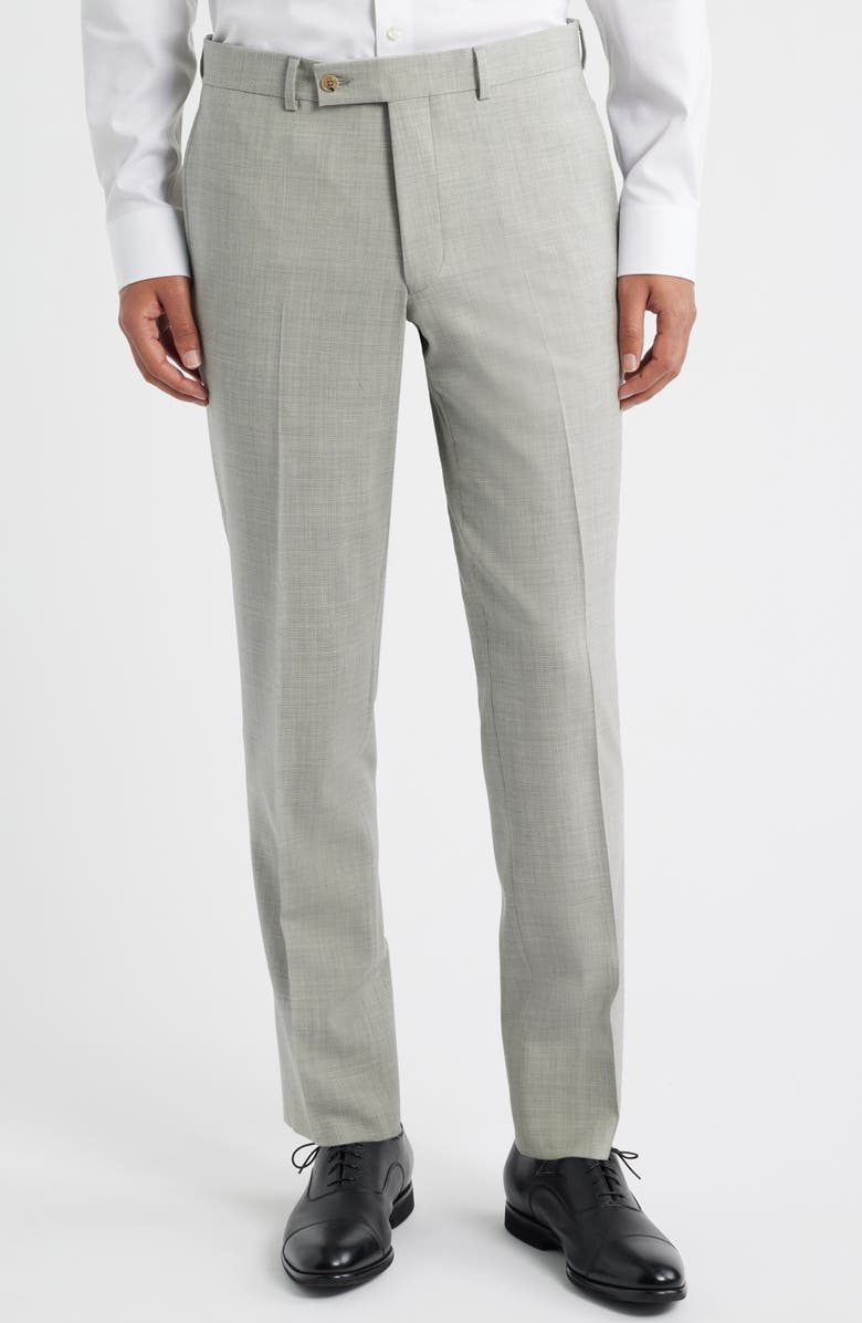 Jack Victor Esprit Contemporary Fit Light Grey Mélange Stretch Wool Suit, Alternate, color, Light Grey