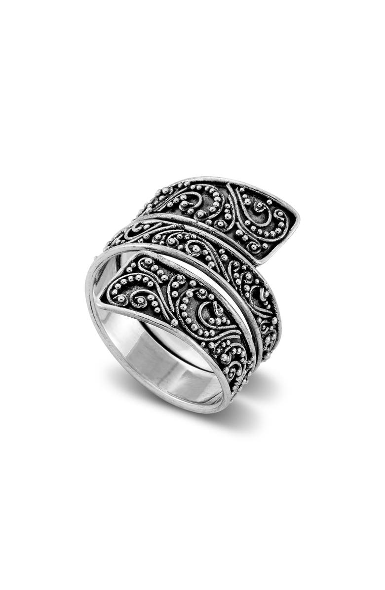 SAMUEL B. Bali Scroll Sterling Silver Wrap Bypass Ring, Main, color,