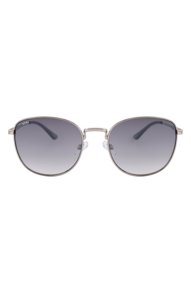 OTRA Daphne 50mm Square Sunglasses, Main, color, Silver/ Ocean Mirror