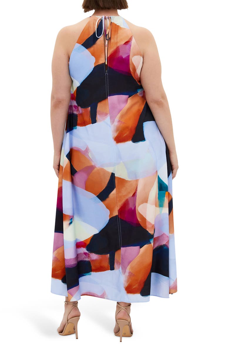 City Chic Aspect Level Halter Dress, Alternate, color, Aspect