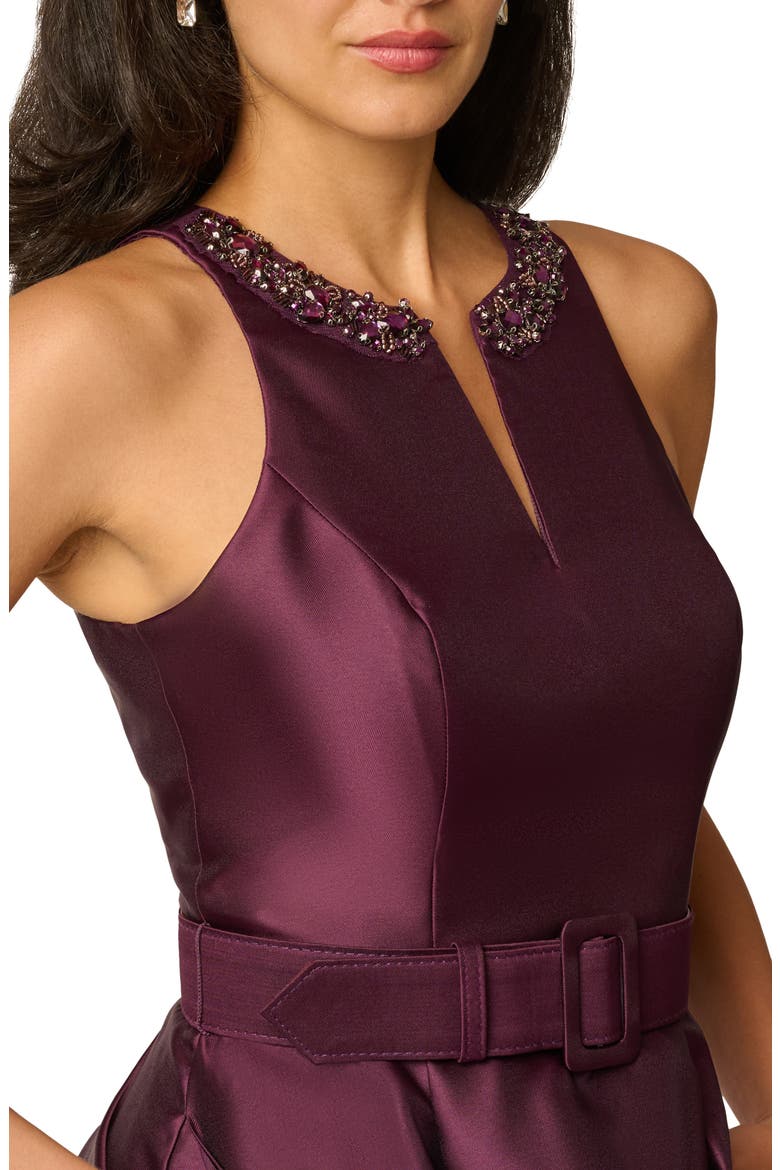 High-Low Mikado Gown, Alternate, color, PINOT NOIR