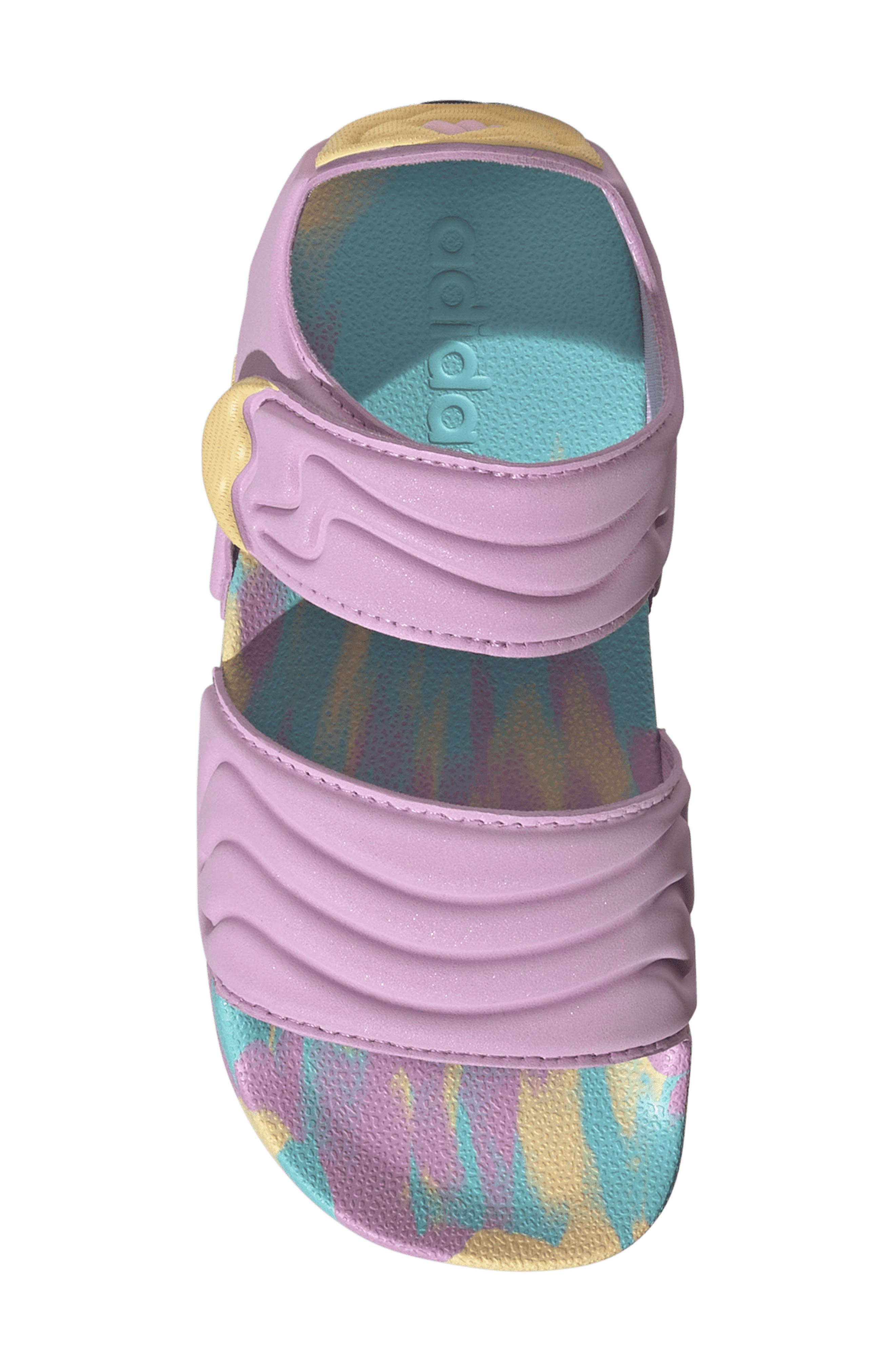 Kids' Adilette Sandal, Alternate, color, LILAC/ ORANGE / AQUA