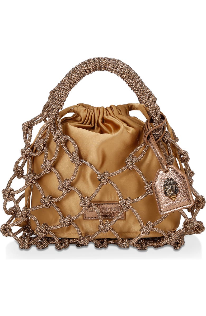 Kurt Geiger London Small Crystal Macramé Bag, Main, color, Rust/ Copper