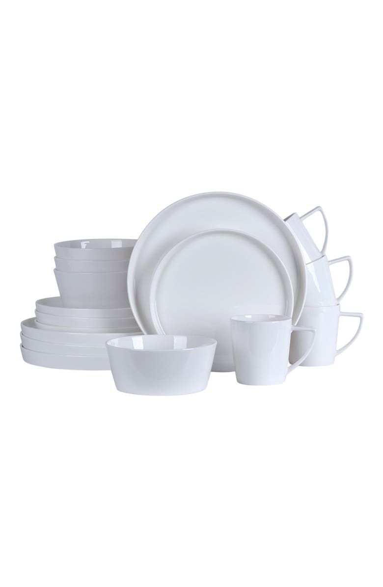 Stone Lain Madeline Bone China 16-Piece Dinnerware Set, Main, color, White
