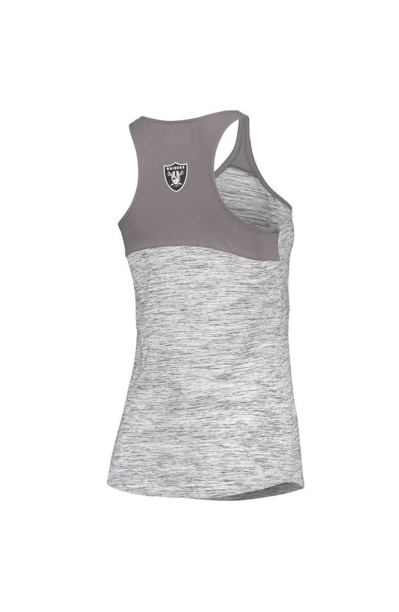 New Era Women's New Era Silver/Black Las Vegas Raiders Space Dye Racerback Scoop Neck Tank Top, Alternate, color, Silver