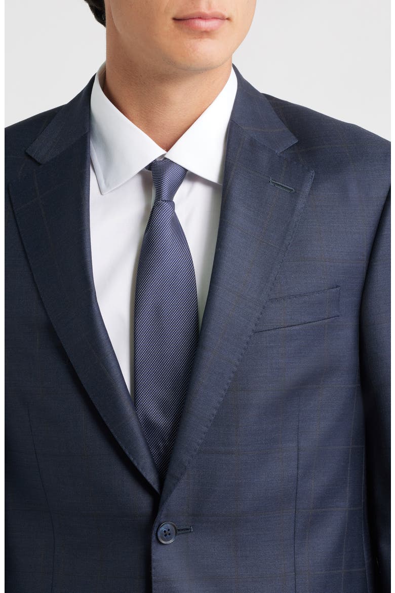 Flynn Classic Fit Navy Windowpane Check Wool Suit, Alternate, color, NAVY