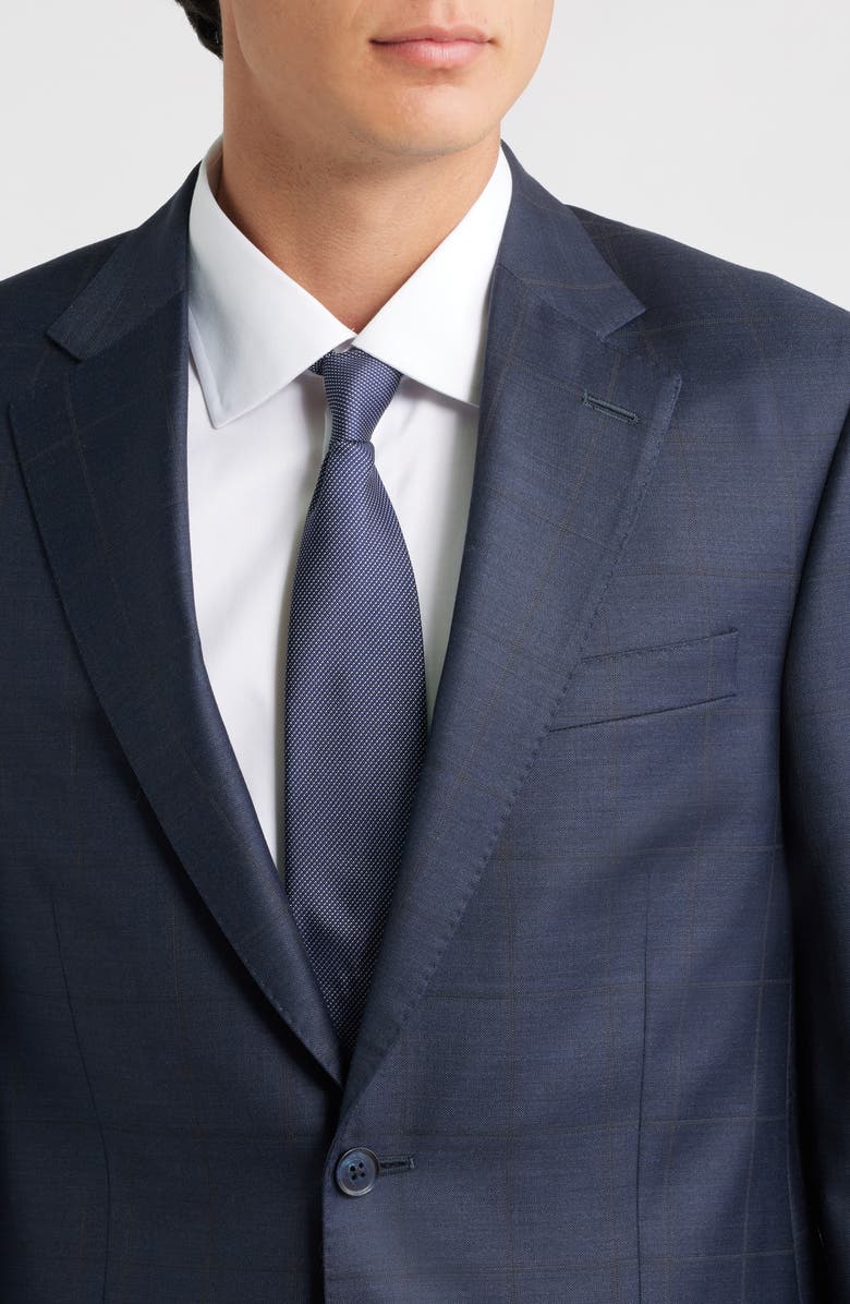 Peter Millar Flynn Classic Fit Navy Windowpane Check Wool Suit, Alternate, color, Navy