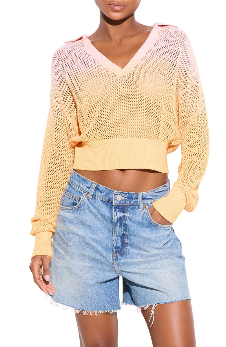 Spiritual Gangster Mona Crochet Top, Alternate, color, Sorbet