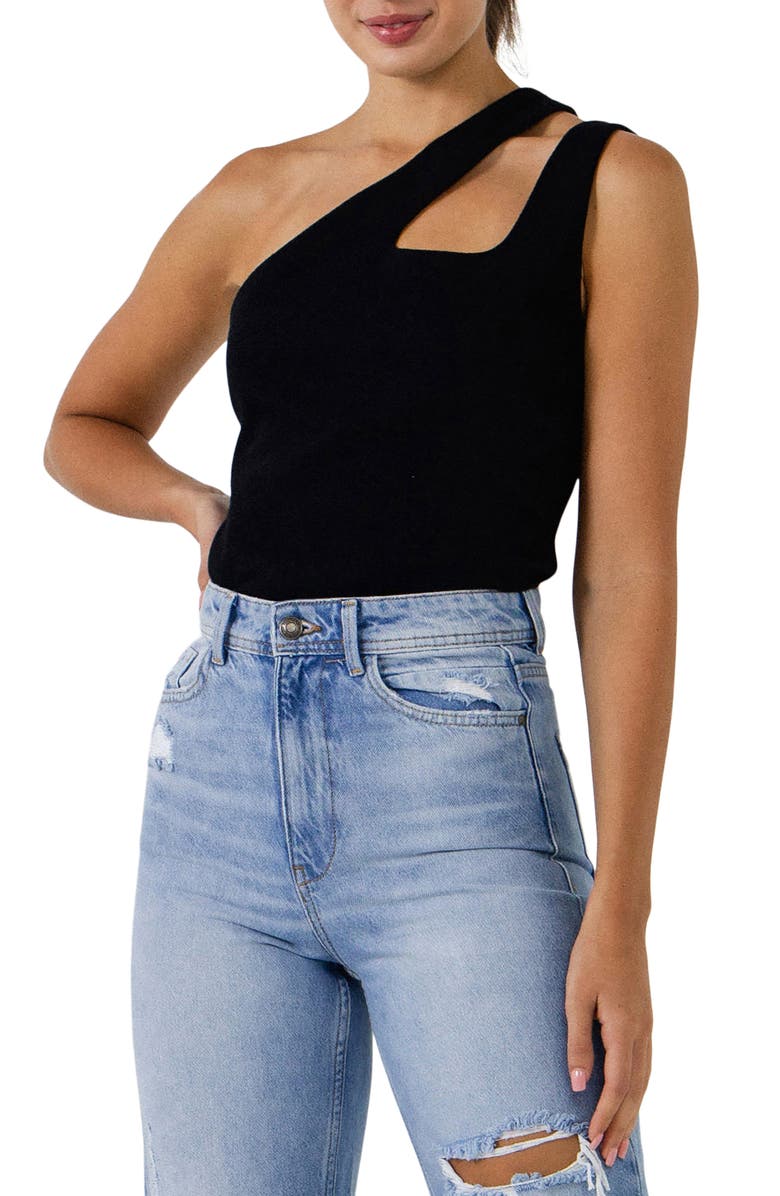 Grey Lab One Shoulder Tank, Alternate, color,