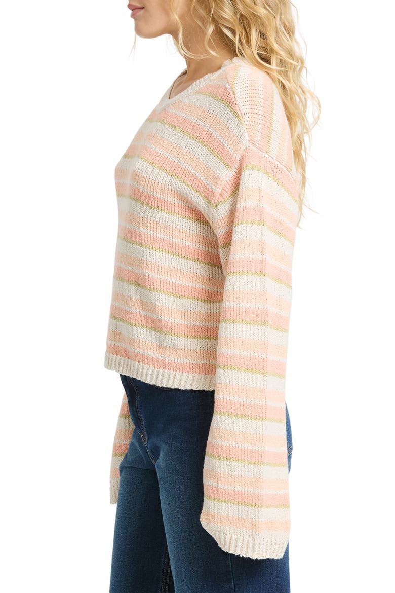Bright Sol Stripe Cotton Blend Sweater, Alternate, color, LIGHT PEACH