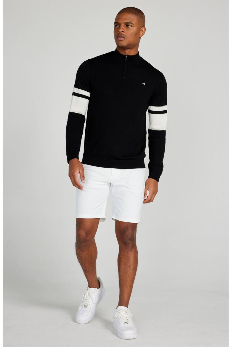 Stayner Stripe Merino Wool Quarter Zip Sweater, Alternate, color, TUXEDO