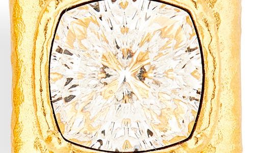 Oscar De La Renta Rectangle Crystal Stud Earrings In Gold