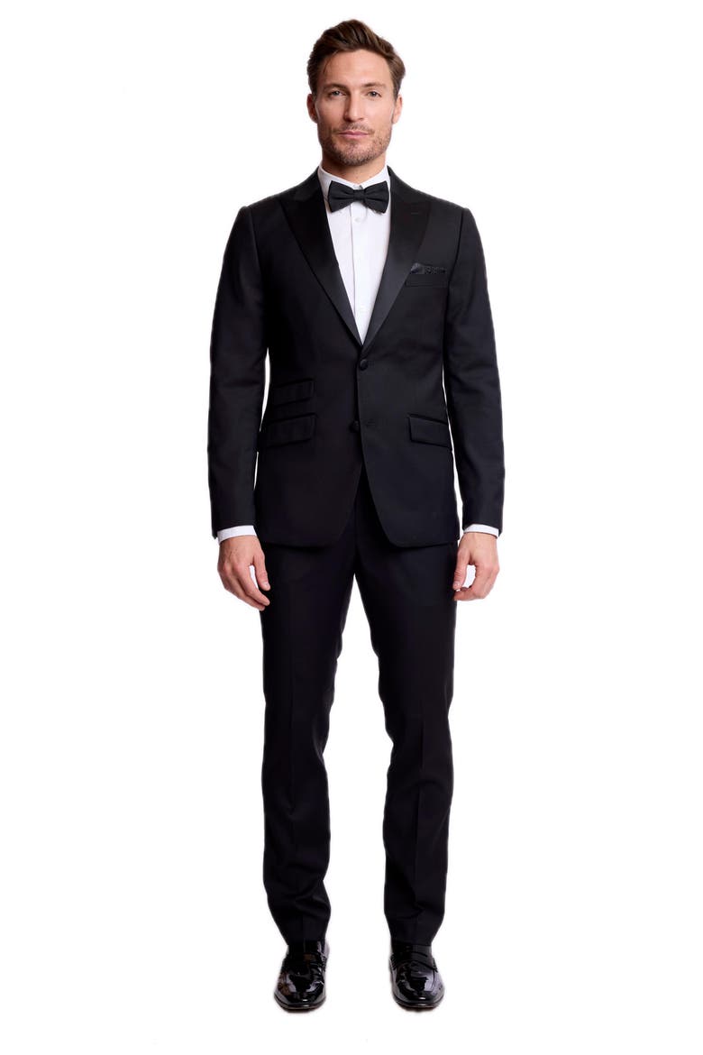 Kyle Peak Lapel Stretch Tuxedo Jacket, Alternate, color, NEW BLACK