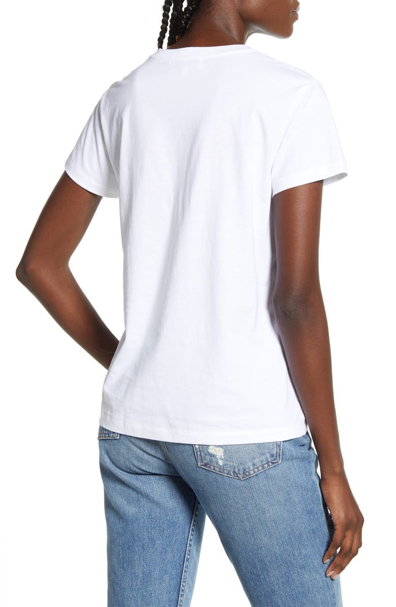 MAISON LABICHE x Peanuts<sup>®</sup> Hi Sweetie Embroidered Cotton Tee, Alternate, color, White