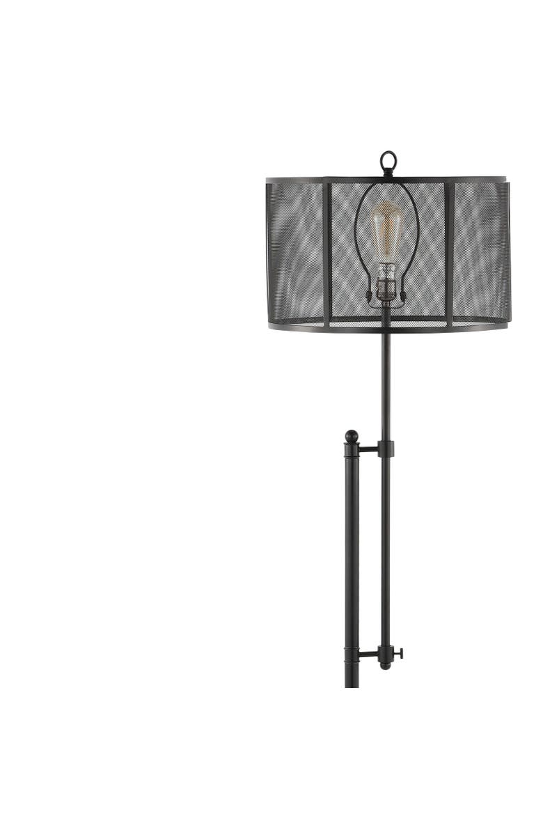 JONATHAN Y Noah Modern Industrial Iron Height-Adjustable LED Floor Lamp, Alternate, color, Charcoal/Black