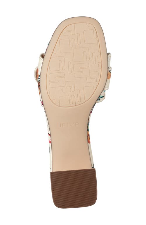 UNISA UNISA VINLEY DENIM BUCKLE SCALLOPED SLIDE SANDAL 