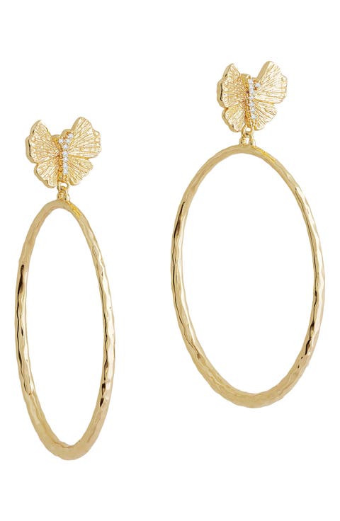 Butterfly Hoop Earrings