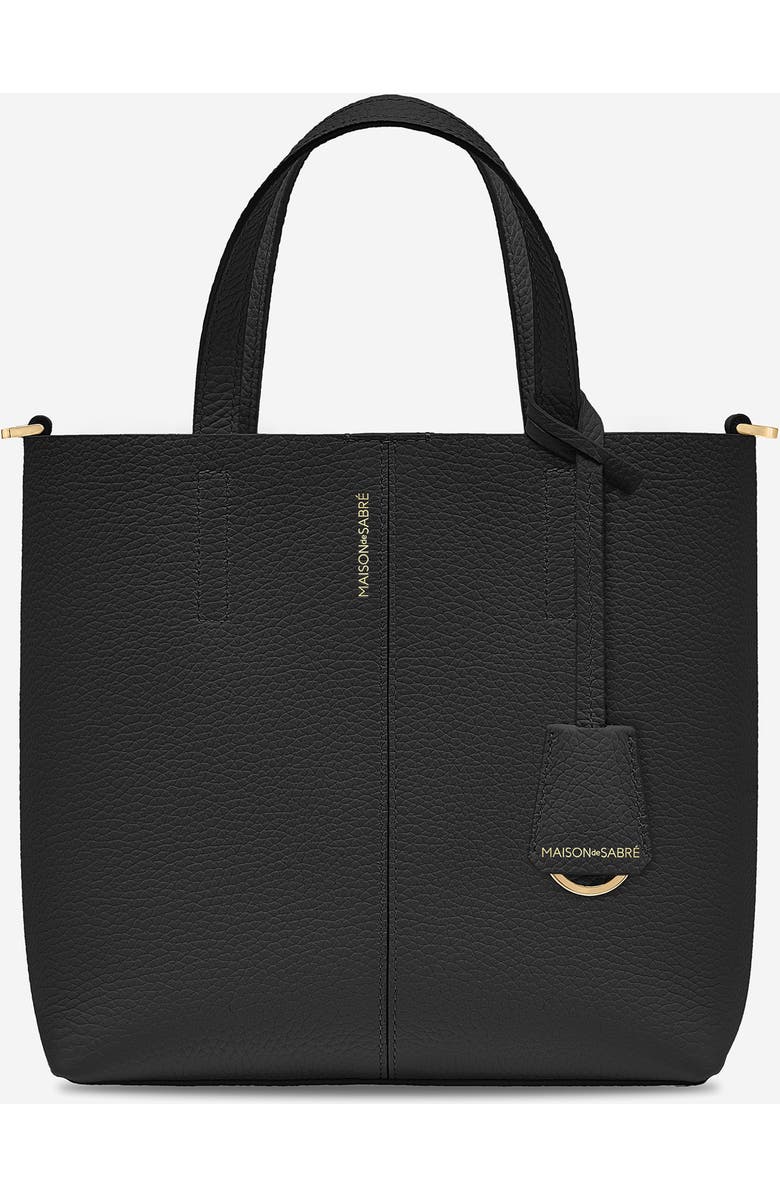 MAISON de SABRÉ Small Leather Soft Tote, Main, color, Rouge Noir