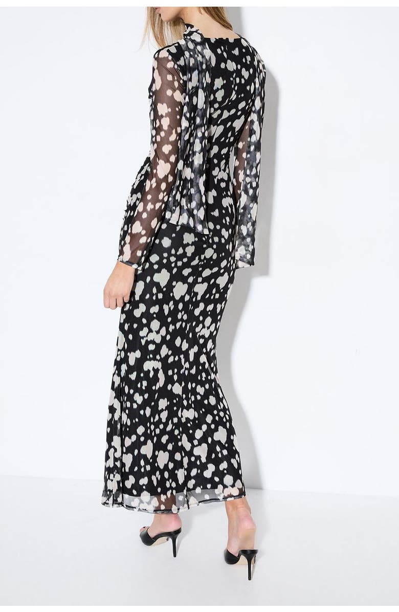 MissPap Spot Print Mesh Scarf Dress, Alternate, color, Black