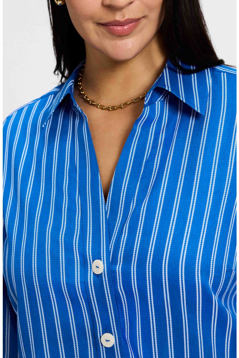 Paityn Stripe Cotton Button-Up Shirt, Alternate, color, COBALT BLUE WHITE
