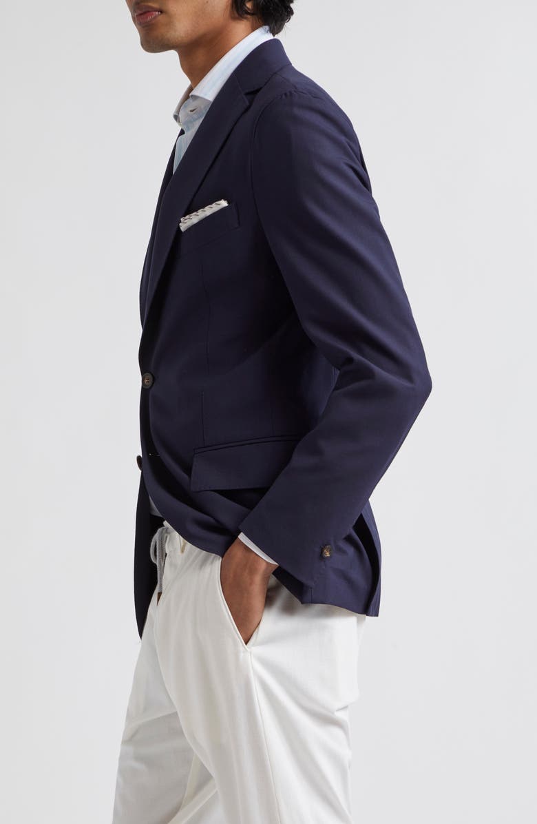 Eleventy Three-Button Wool & Silk Blazer, Alternate, color, Blue