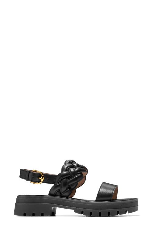 Cole Haan Cressida Lug Sandal In Black Leather