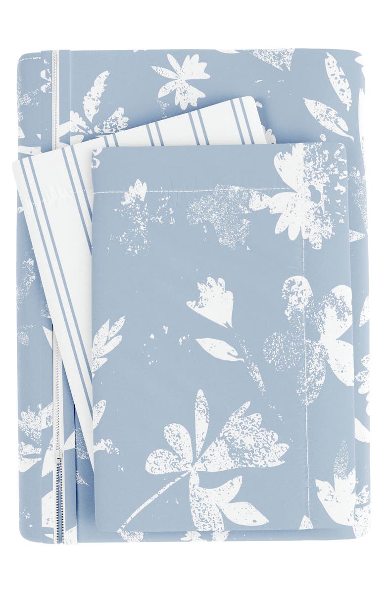 HOMESPUN IENJOY HOME Premium Ultra Soft Country Home Pattern 3-Piece Reversible Duvet Cover Set, Alternate, color, Light Blue