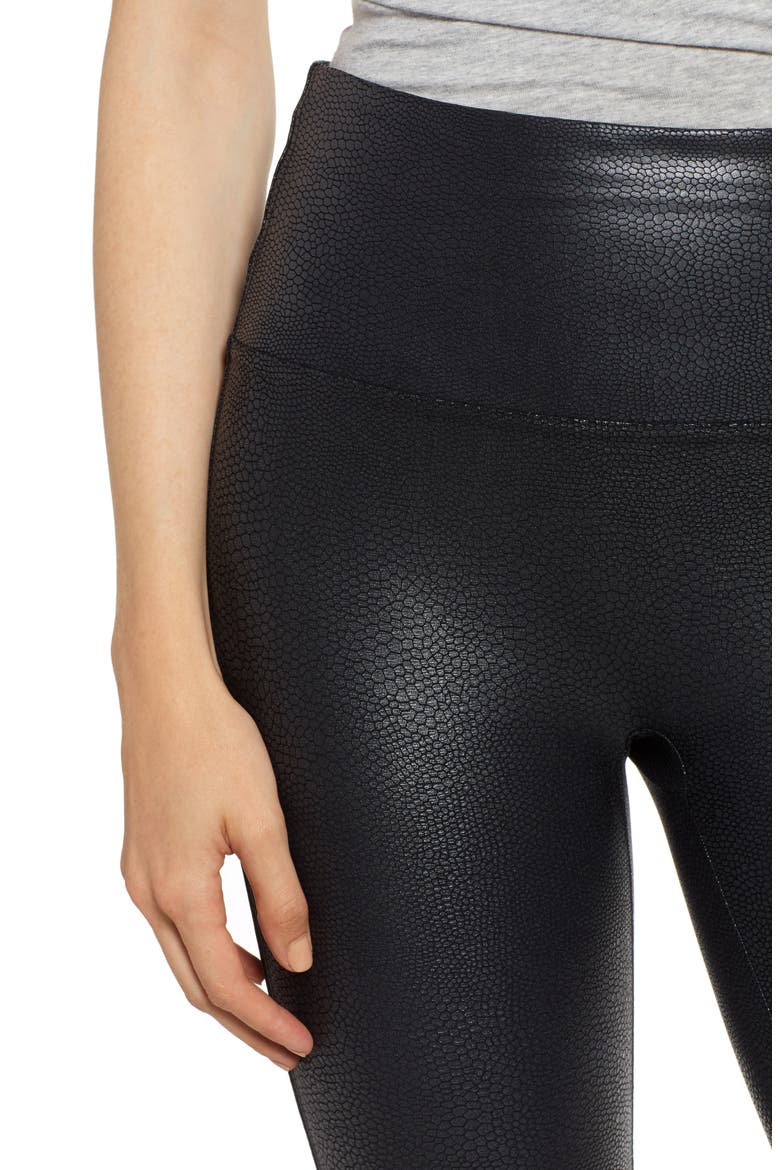 Pebbled Faux Leather Leggings, Alternate, color, PEBBLE GREY