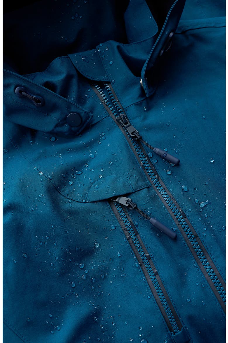 Coverack Waterproof Organic Cotton Raincoat with Removable Hood, Alternate, color, RAINCLOUD