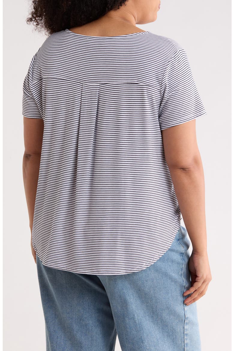 Stripe High-Low T-Shirt, Alternate, color, NIGHTLIFE/ WHITE